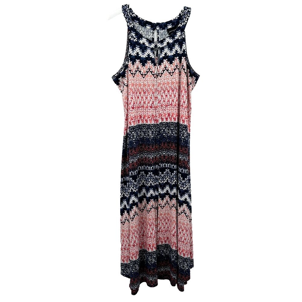 Antthony Maxi Dress‎ Womens Plus Size 3X Knit Split Double Layer Sleeveless New